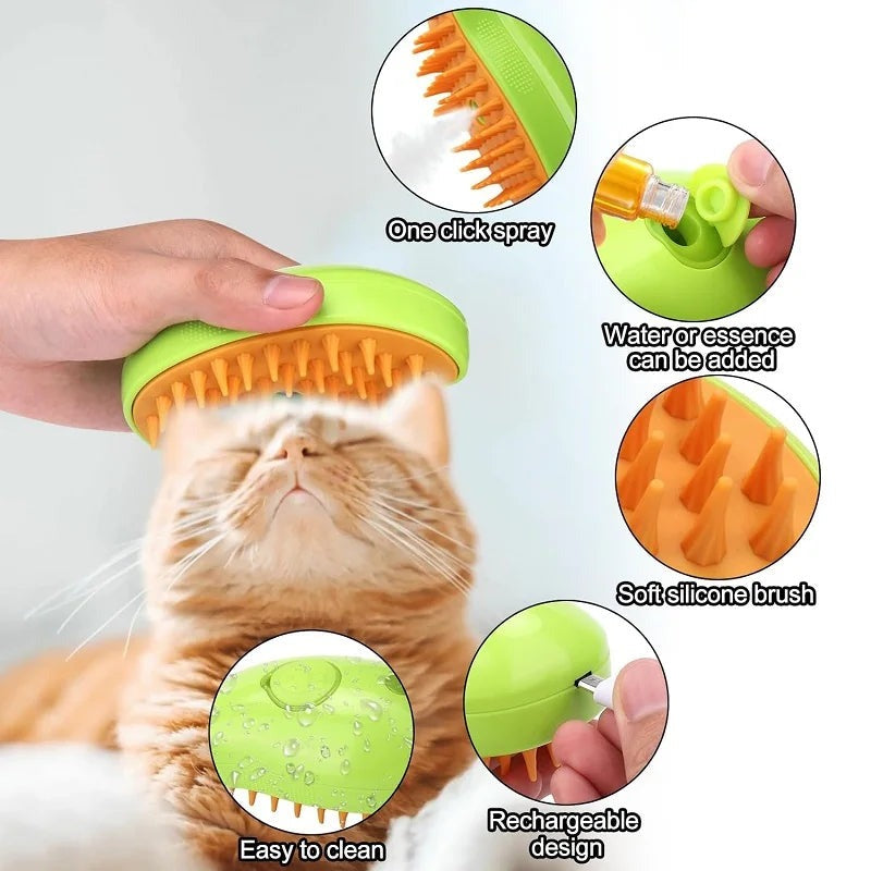 SteamPaws™️ Cat Brush - 3-In-1