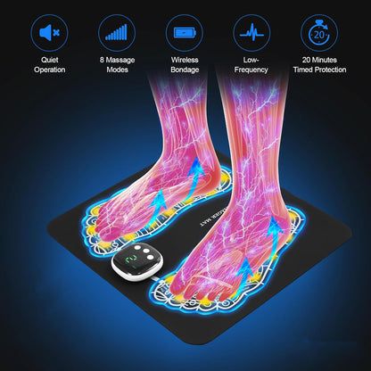 EMS Foot Massager: 8 Modes & 19 Intensities