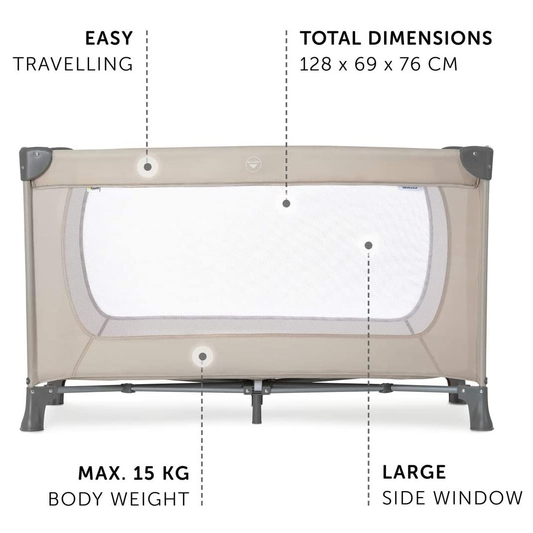 LittleDreamers Travel Cot - Lightweight, Foldable, Compact for Tiny Explorers