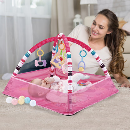 TinyTots Premium Baby Play Mat - Baby Play Gym, 5 Hanging Toys