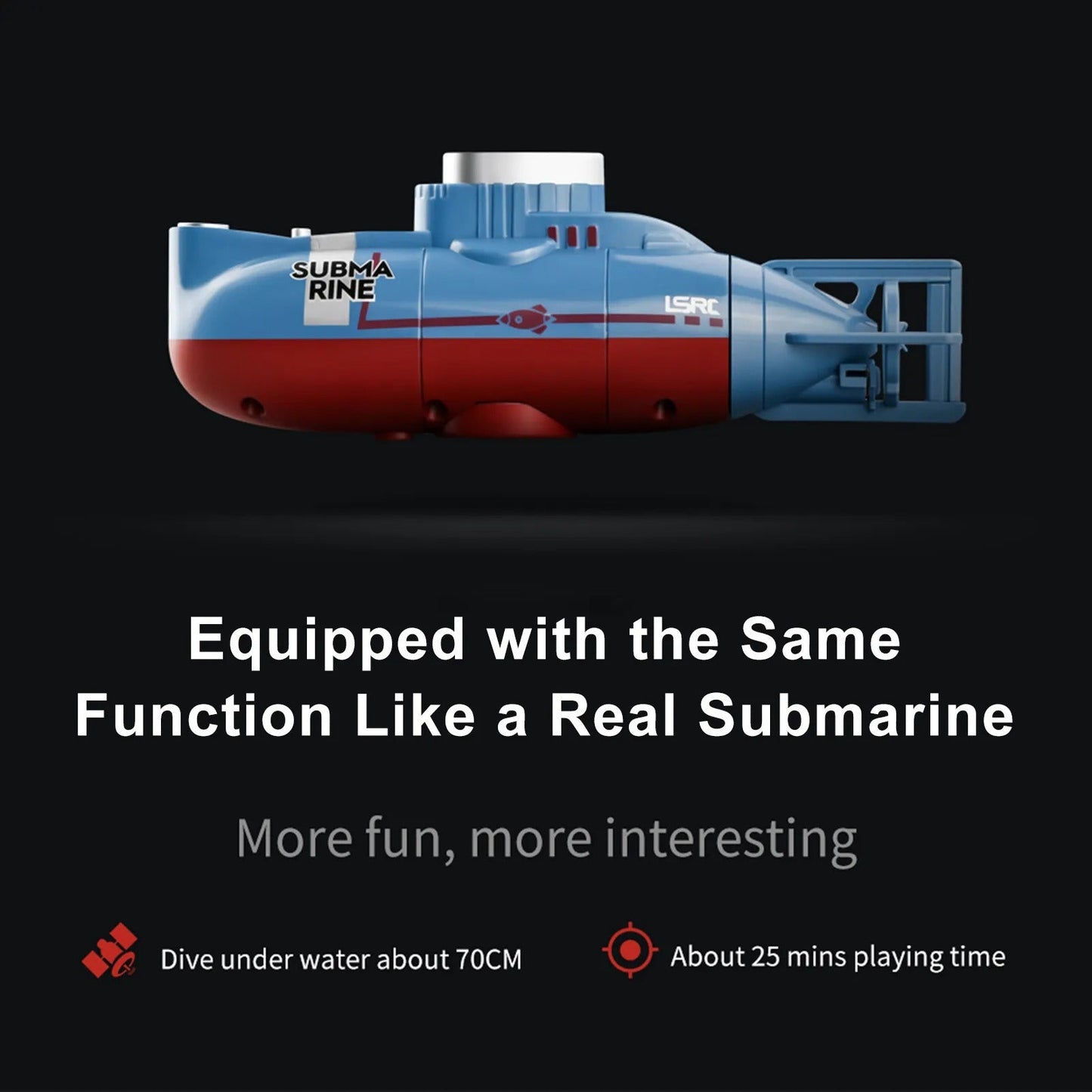 Mini RC Submarine - Waterproof Diving Toy