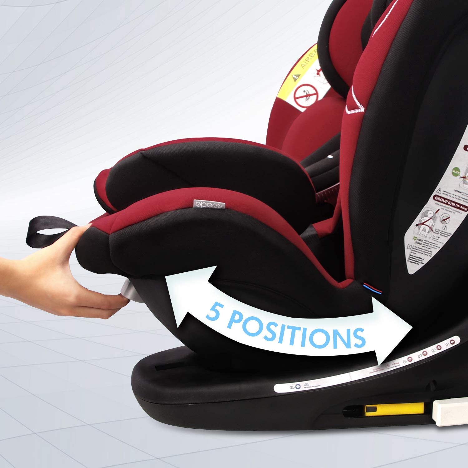 360° Baby Car Seat - with ISOFIX, Group 0+1/2/3 (0-36 kg), Approx. 0-1 –  Bloomartys UK